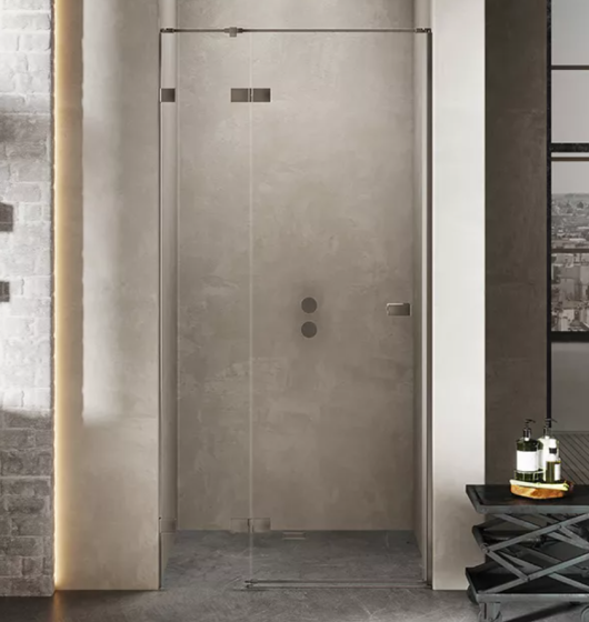 New Trendy Avexa Gunmetal Brushed Drzwi uchylne 110 cm prawe, szkło 6 mm, gunmetal brushed EXK-3251