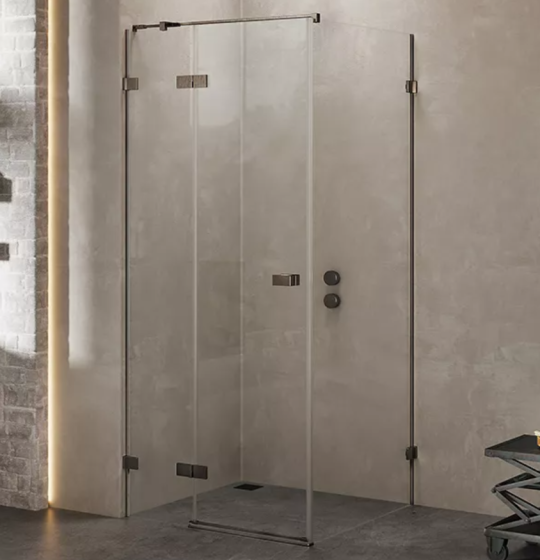 New Trendy Avexa Gunmetal Brushed Kabina prysznicowa 80x80 cm prawa, 6mm, gunmetal brushed EXK-3349