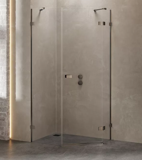 New Trendy Avexa Gunmetal Brushed Kabina pięciokątna 100x80 cm prawa, szkło 6 mm, gunmetal brushed EXK-3839