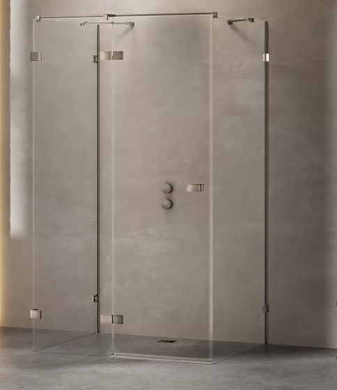 New Trendy Avexa Gunmetal Brushed Kabina przyścienna 110x110 cm prawa, szkło 6 mm, gunmetal brushed EXK-3455
