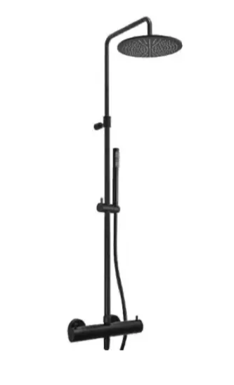 Paffoni Kolumna natryskowa termostatyczna deszczownia 30 cm Czarny mat ZCOL638K-LIQ.NO