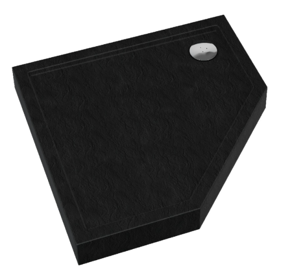 Schedline Cameron Black Stone Brodzik pięciokątny 90x90 cm wys. 12 cm Czarny kamień 3SP.C1PK-9090/C/ST