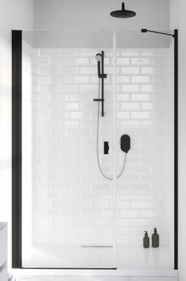 Radaway Nes Black DWS Drzwi do wnęki lewe 120 cm (118-121cm)  profil czarny 10028120-54-01L