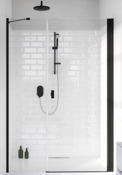 Radaway Nes Black DWS Drzwi do wnęki prawe 110 cm (108-111cm)  profil czarny 10028110-54-01R