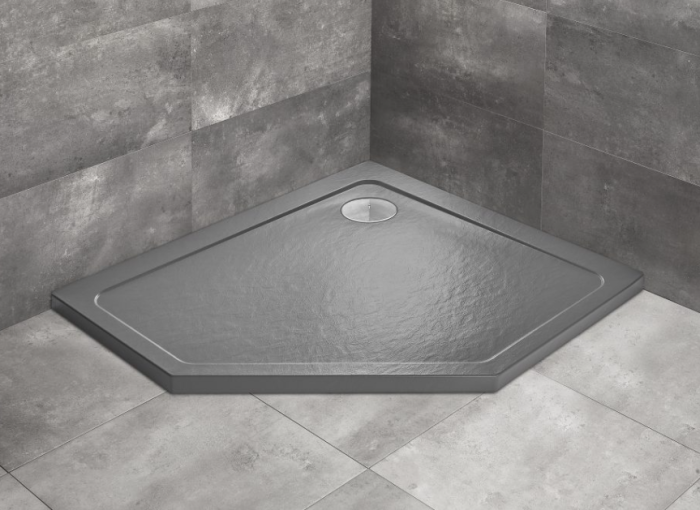 Radaway Doros PT E Stone Brodzik pięciokątny lewy 100x80 cm antracyt SDRPT1080-01-64SL