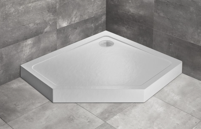 Radaway Doros PT E Compact Stone Brodzik pięciokątny 100x90 cm prawy biały SDRPTP1090-05-04SR