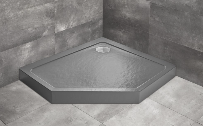 Radaway Doros PT E Compact Stone Brodzik pięciokątny 100x80 cm lewy antracyt SDRPTP1080-05-64SL