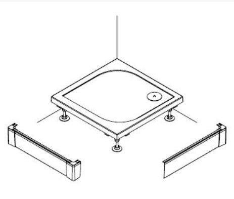 Ronal - Sanswiss Obudowa do brodzika prostokątnego  2-stronna 90x100 cm srebrny połysk PWIL09010050