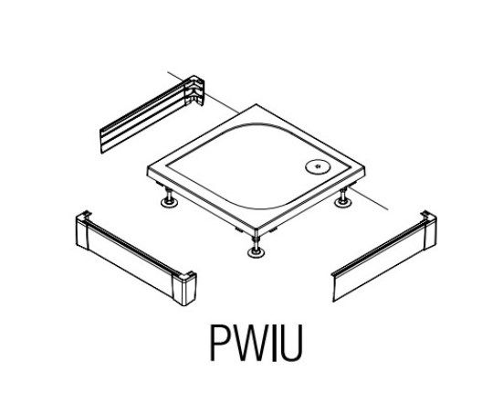 Ronal - Sanswiss Obudowa brodzika kwadratowego 100 cm 3-stronna biała PWIU10101004