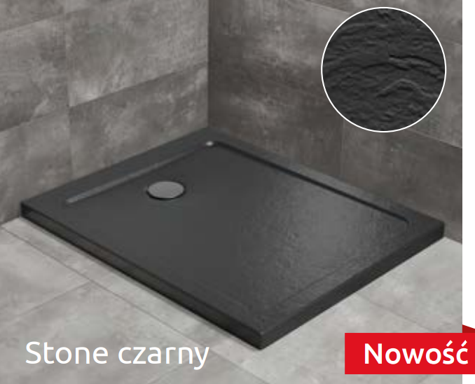 Radaway Doros F Stone Brodzik prostokątny 100x80x5,5 cm czarny SDRF1080-01-54S