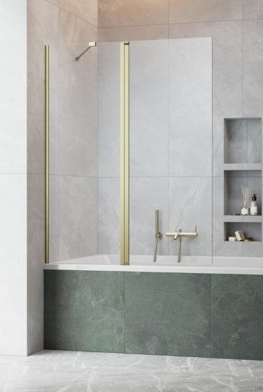 Radaway NES BRUSHED GOLD PND II Parawan nawannowy  110 cm lewy złoty szczotkowany 10009110-99-01L