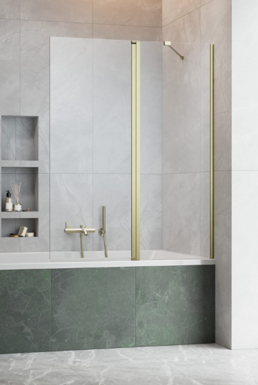 Radaway NES BRUSHED GOLD PND II Parawan nawannowy  100 cm prawy złoty szczotkowany 10009100-99-01R
