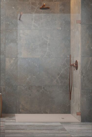 Radaway Essenza Pro 8 Kabina typu Walk-In 155 cm (153,5-154,3 cm) profil Miedź 1012155-93-01