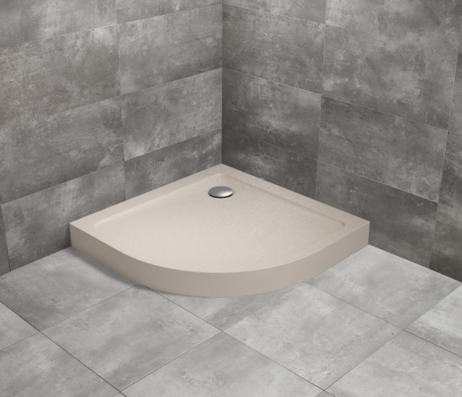 Radaway Doros A Compact Stone Brodzik półokrągły 90x90 Kaszmirowy SDRA9090-05-84S