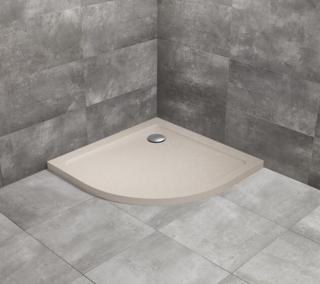 Radaway Doros A Stone brodzik półokrągły 90x90 cm wys. 4,5 cm Kaszmirowy SDRA9090-01-84S