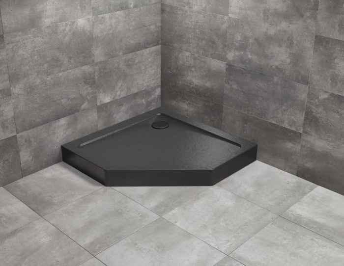 Radaway Doros PT Compact brodzik 100x100 pięciokątny Stone Czarny SDRPT1010-05-54S