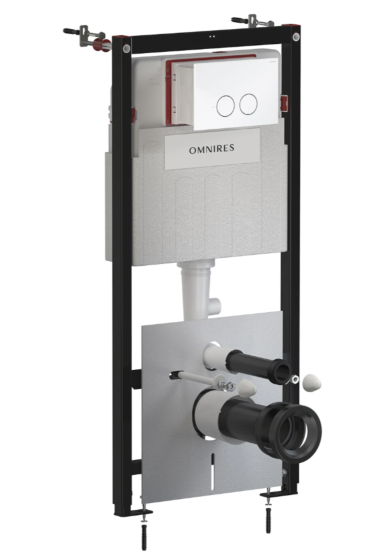 Omnires ECO FLUSH SET stelaż podt. do miski wc  przycisk spłukujący biały mat STFWCECO1M-RWM