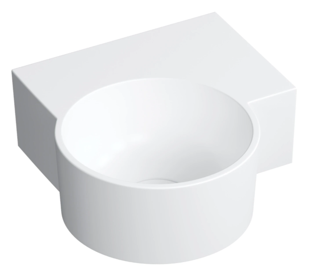 Omnires OVO M+ umywalka nablatowa/wisząca - prawa, 33 x 34 cm biały mat OVO335UWPBM