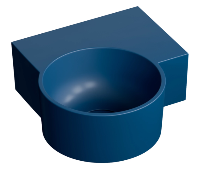 Omnires OVO M+ umywalka nablatowa/wisząca - prawa, 33 x 34 cm midnight blue mat OVO335UWPMB