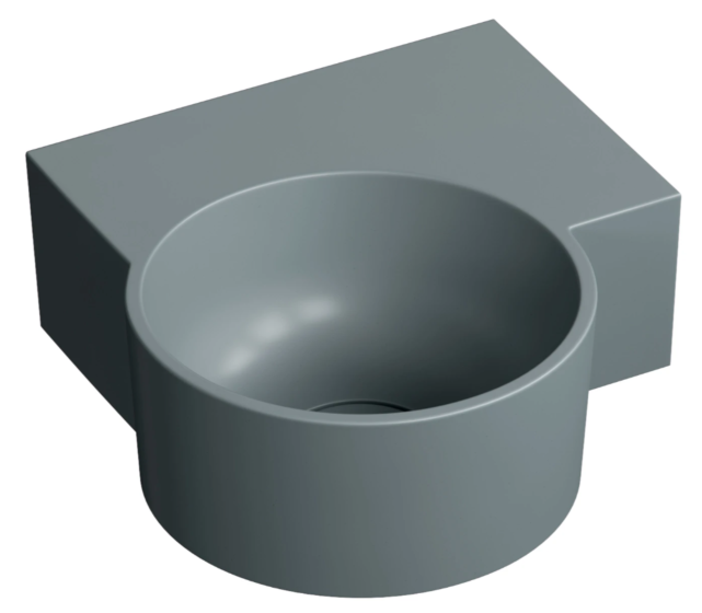 Omnires OVO M+ umywalka nablatowa/wisząca - prawa, 33 x 34 cm ash grey mat OVO335UWPAG