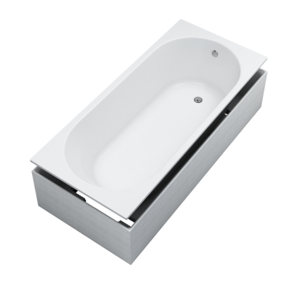 Schedline Artemis SET Wanna prostokątna z nośnikiem 160x70 cm biały połysk 3WSP.AS1P-16070