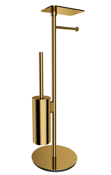 Omnires Modern Project Stojak na papier i szczotkę toaletową z półką złoty szczotkowany MP60820GLB