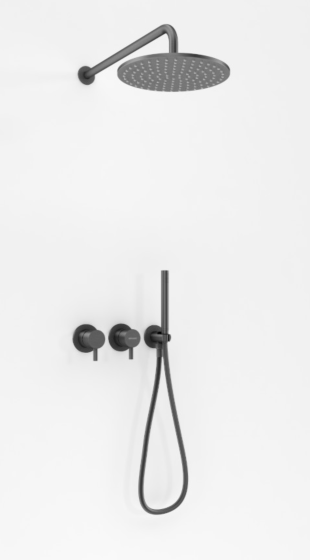 Kohlman Axel Zestaw prysznicowy z deszczownicą 30cm i słuchawką grafit szczotkowany QW260AGR30