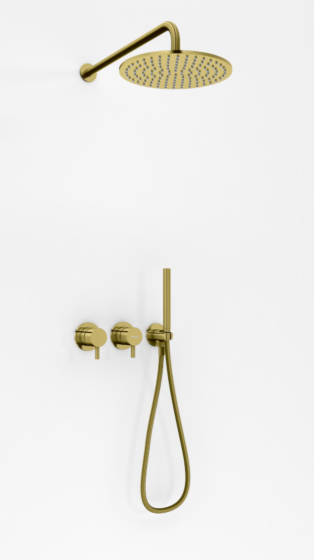 Kohlman Axel Zestaw natryskowy podtynkowy z deszczownią 30 cm złoty połysk QW260AGDR30