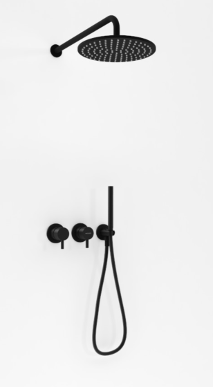 Kohlman Axel Zestaw natryskowy podtynkowy z deszczownią 30 cm czarny mat QW260ABR30