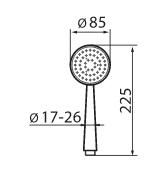 Rysunek techniczny słuchawki prysznicowej, Fromac A436.