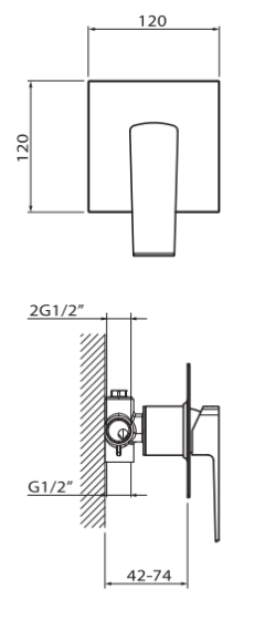 Vedo Sette VBS7014 rysunek techniczny