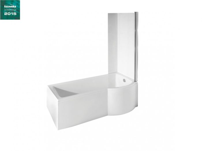 Besco Inspiro Wanna asymetryczna 170x70 cm lewa + parawan #WAI-170-NLE