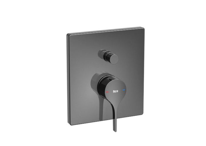 Roca Insignia Black element zewnetrzny baterii wannowo-prysznicowej do łączenia z Roca Box A5A0B3ACN0