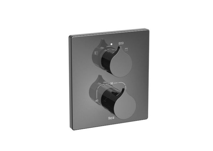 Roca Insignia Black Element zewnętrzny termostatycznej baterii wannowo-prysznicowej do łączenia z ROCABOX A5A0C3ACN0