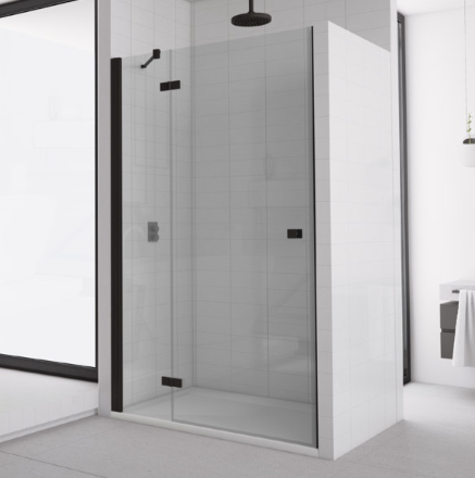 Ronal Annea Drzwi ze ścianką stałą lewe 110 cm czarny mat AN13G11000607