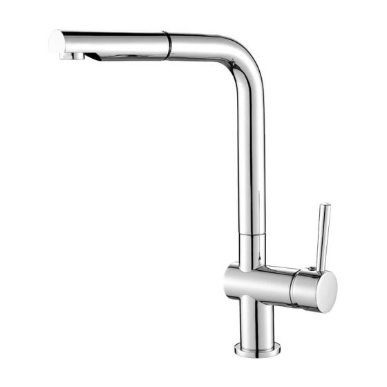 Laveo Luna bateria kuchenna stojąca z wyciąganą wylewką chrom  BLZ069D