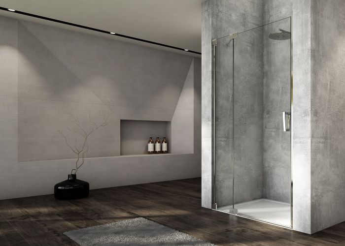 Ronal - Sanswiss Cadura Drzwi wahadłowe lewe z elementem stałym 110cm (107,5-110 cm) srebrny połysk CA13G1105007