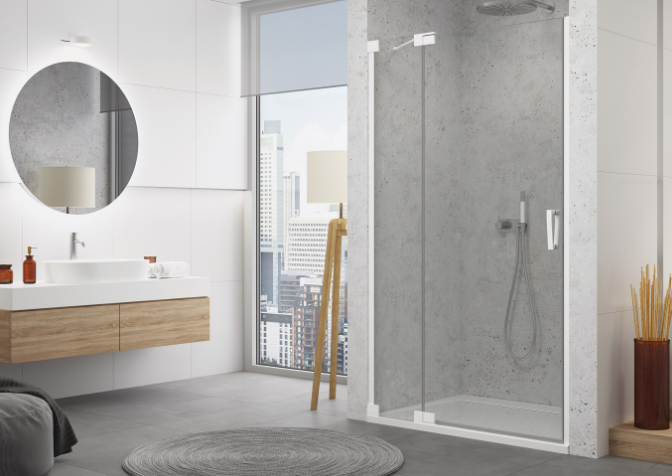 Ronal - Sanswiss Cadura Drzwi do wnęki lewe 90 cm (87,5-90,5 cm) profil biały mat CA13G0900907