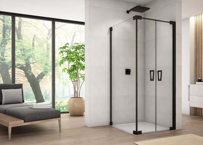 Ronal - Sanswiss Cadura Kabina prysznicowa 100x90 cm profil czarny CA2C1000607+CAT20900607