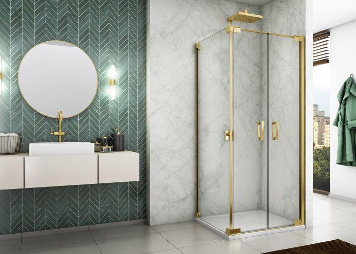 Ronal - Sanswiss Cadura Kabina prysznicowa 140x70 cm profil złoty CA2C1401207+CAT20701207