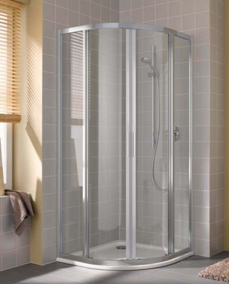 Kermi Cada XS Kabina ćwierćkolista 100x100cm (drzwi przesuwane) srebrny połysk CKR5510120VPK