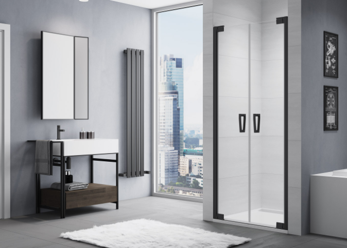 Ronal - Sanswiss Cadura Drzwi do wnęki 100 cm (98-101 cm) profil czarny mat CA2C1000607