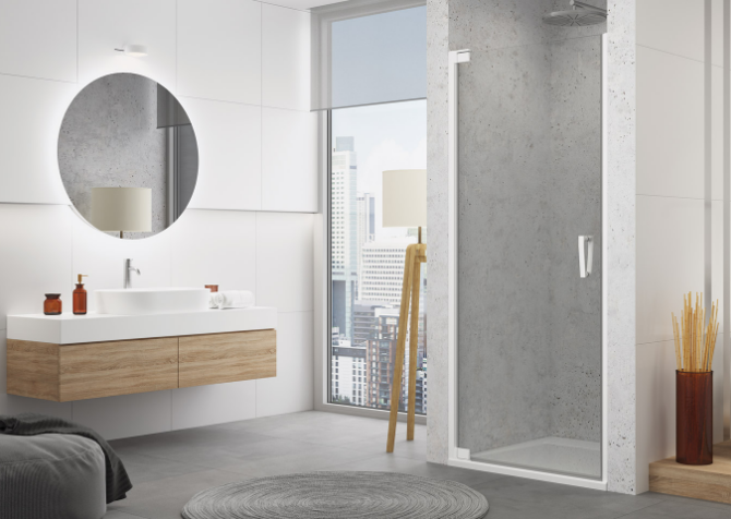 Ronal - Sanswiss Cadura Drzwi do wnęki lewe 80 cm (77,5-80 cm) profil biały mat CA1CG0800907