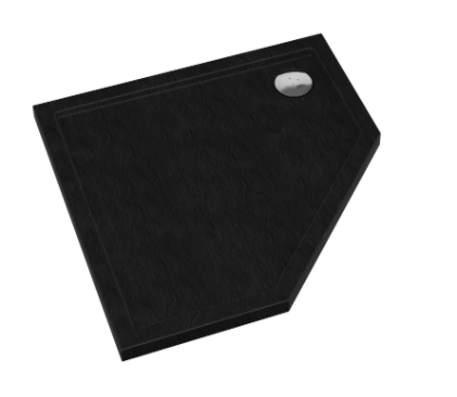 Schedpol CASPAR NEW Black Stone Brodzik pięciokątny 90x90x5 cm kolor Czarny mat 3.2398/C/ST