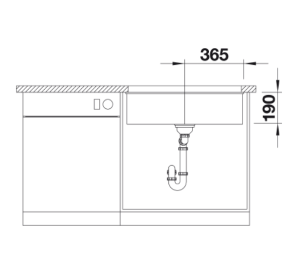 BLANCO SUBLINE 700-U Silgranit PuraDur Antracyt, InFino 523442 wymiary