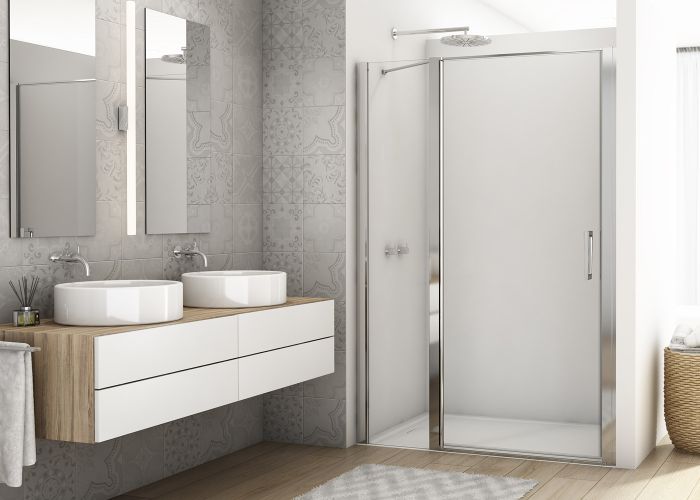 Ronal - Sanswiss DIVERA Drzwi do wnęki 160 cm (156-162 cm) szerokość drzwi 100 cm element stały 60 cm profil srebrny połysk D22T13100605007