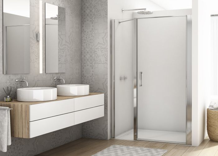 Ronal - Sanswiss DIVERA Drzwi do wnęki 160 cm (156-162 cm) szerokość drzwi 100 cm element stały 60 cm profil srebrny połysk D22T31100605007