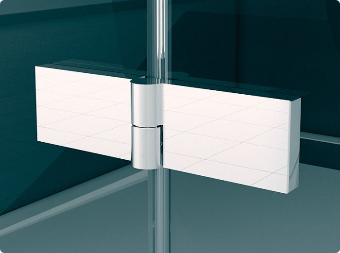 Chromowany zawias z funkcją unoszenia w kabinie Pur PU4P551001007 firmy SanSwiss.