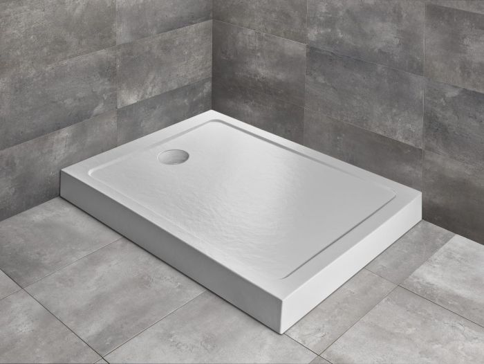 Radaway Doros F Compact Stone Brodzik prostokątny z obudową 140x80 cm biały SDRFP1480-05-04S