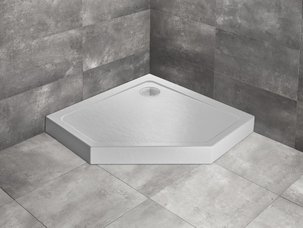 Radaway Doros PT Compact Stone Brodzik pięciokątny 90x90x11,5 cm biały SDRPTP9090-05-04S